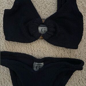 Hunza G Crinkle Coco Bikini Set Black
